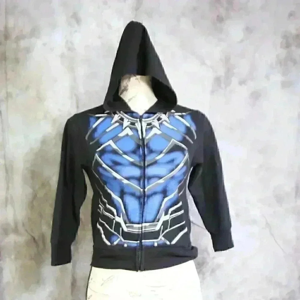 Marvel kid's zip up jacket with graphic size XS.  marvel boy/girl black panther